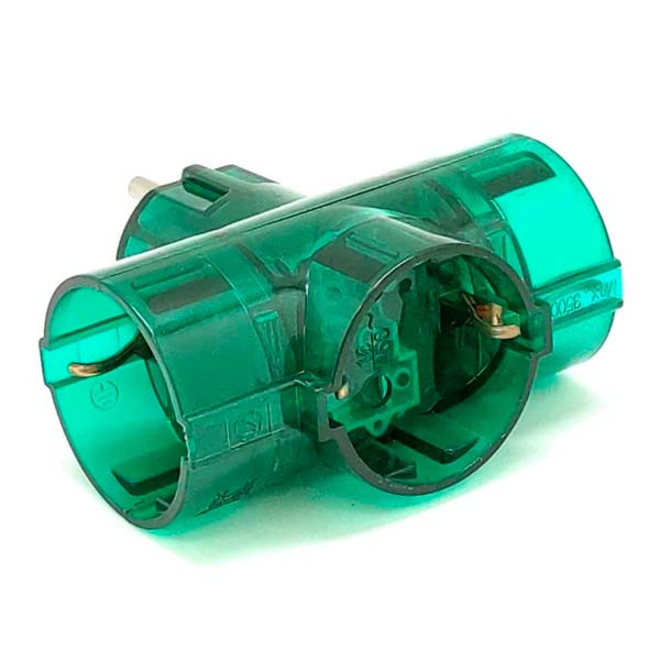Adaptador triple verde