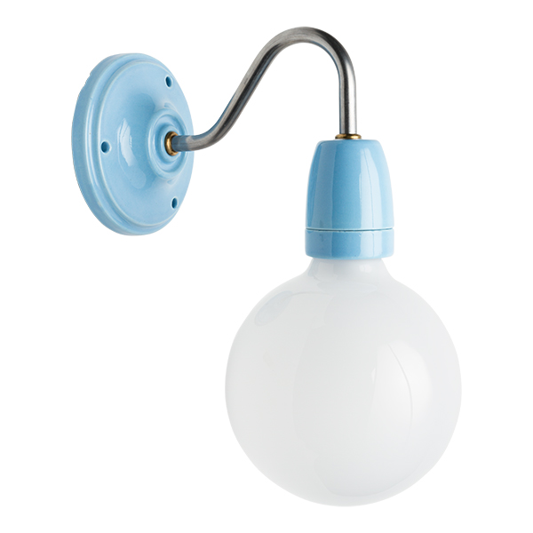 Aplique porcelana brazo metal