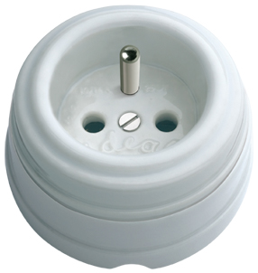 Base enchufe francés de porcelana