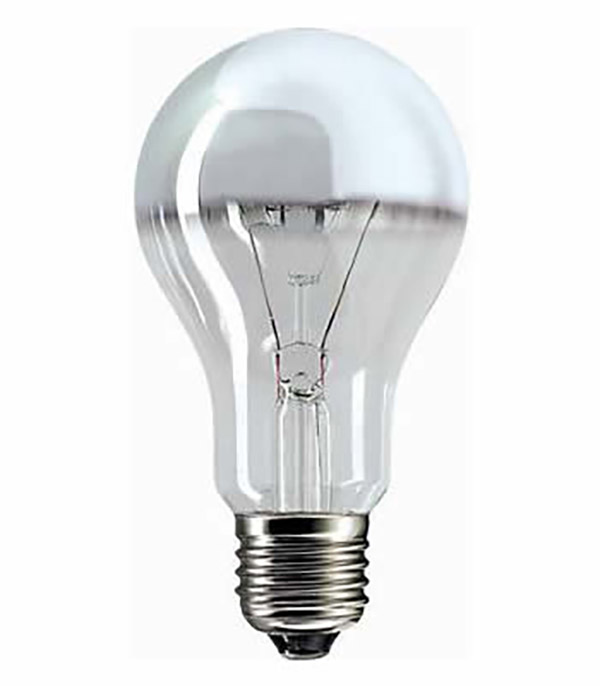 Bombilla cúpula plateada 100W