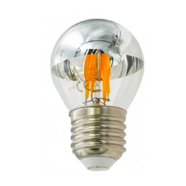 Bombilla LED Cúpula Plata esférica E27