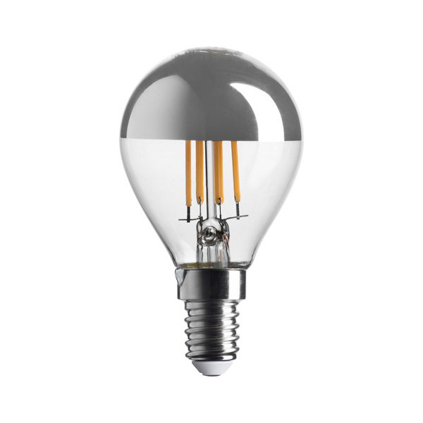 Bombilla LED Cúpula Plata esférica E14