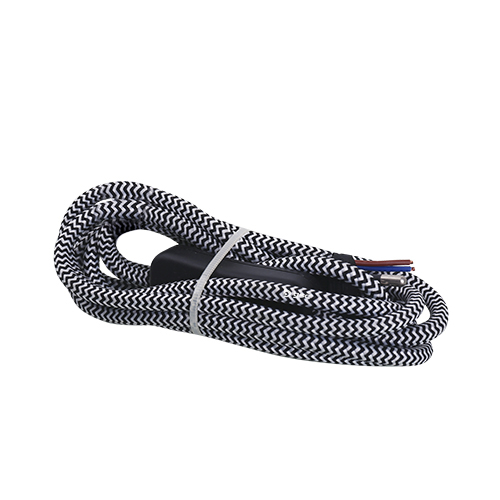 Cable de conexión textil Blanco y Negro