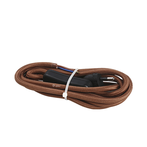 Cable de conexión textil Marrón