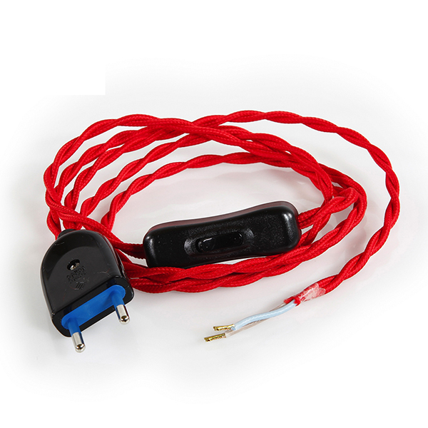 Cable de conexión trenzado rojo