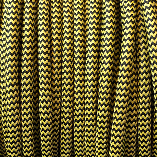 Cable textil amarillo y negro
