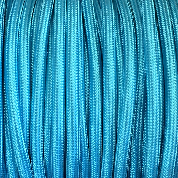 Cable textil azul claro