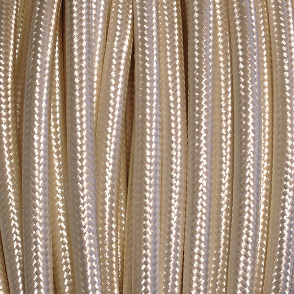 Cable textil marfil brillo