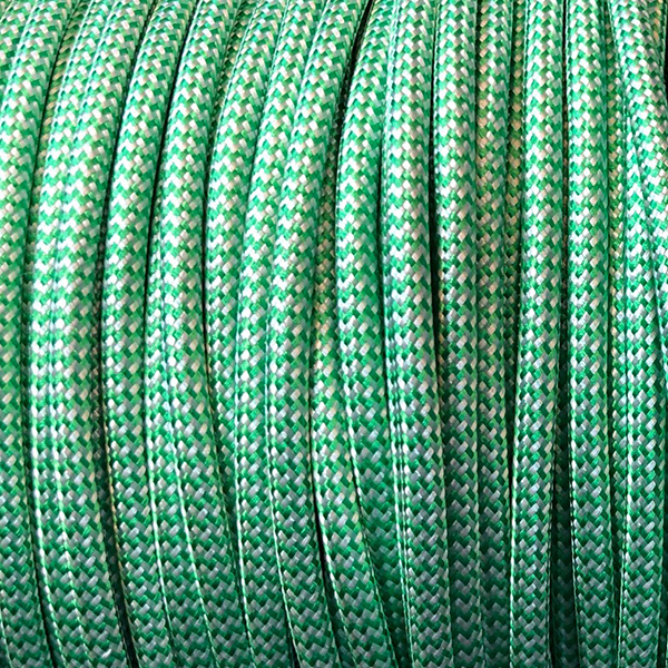 Cable textil ziga-zaga Blanco/Verde