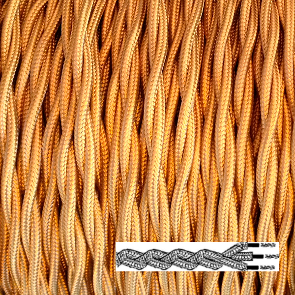 Cable trenzado textil 3x1,5 Dorado