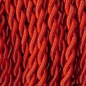 Cable trenzado textil ROJO seda