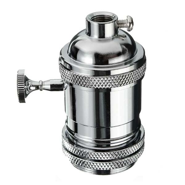 Casquillo plata con interruptor