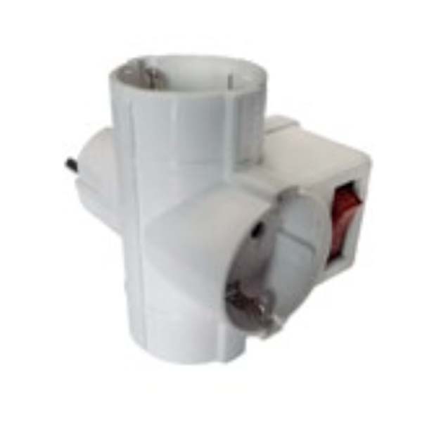 Adaptador triple con interruptor