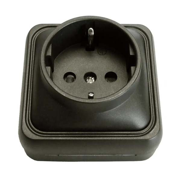 Enchufe T.T. superficie grafito