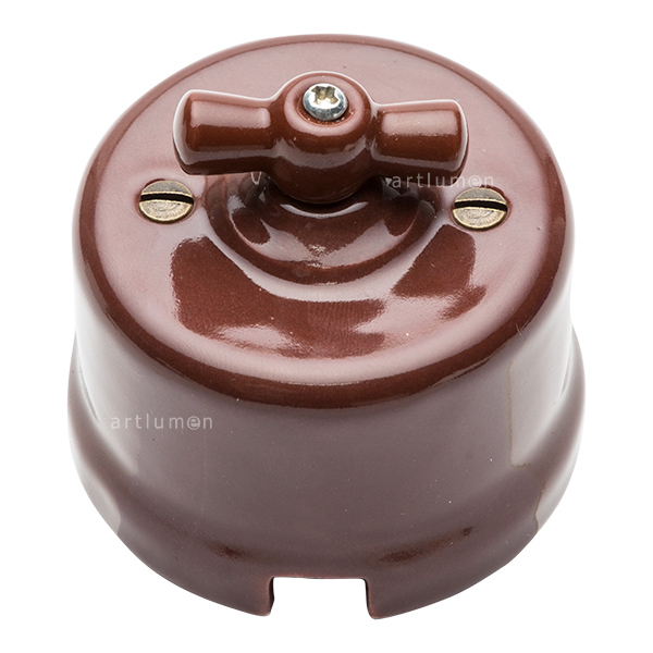 Interruptor de porcelana marrón