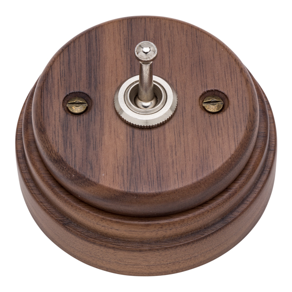 Interruptor madera nogal y níquel