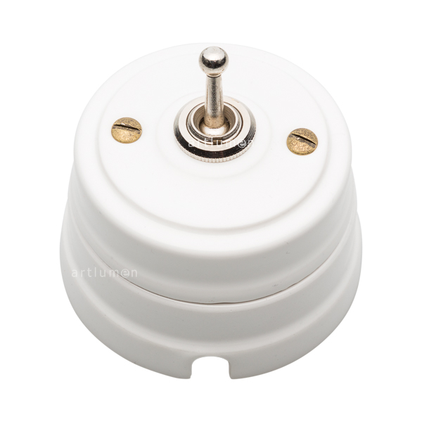 Interruptor níquel en porcelana lisa