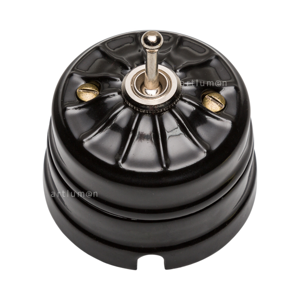 Interruptor níquel porcelana grabada