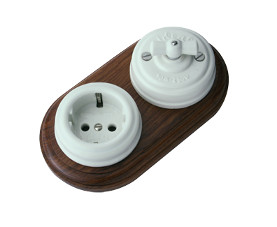 Interruptor de porcelana empotrada retro vintage 2x I interruptor de cambio  I PR