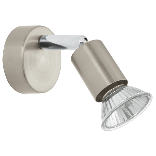 Lámpara foco metal Níquel mate