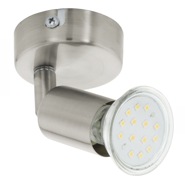 Lámpara foco metal níquel mate LED