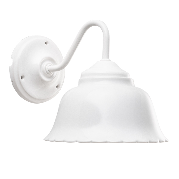 Lámpara rústica blanca de pared