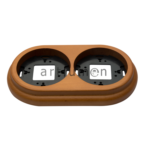 Marco doble superficie madera clara