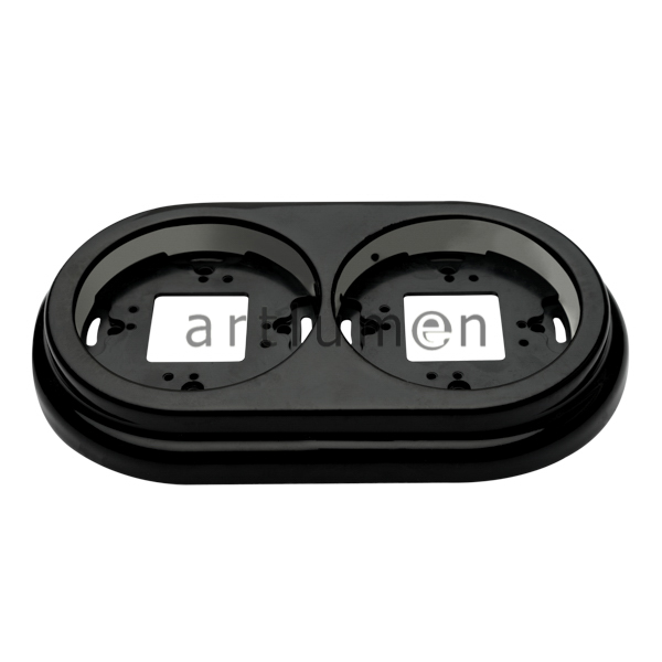 Marco doble superficie porcelana Negra