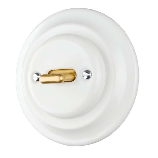 Palanca dorada con marco de porcelana