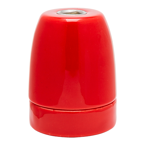 Portalámparas porcelana rojo