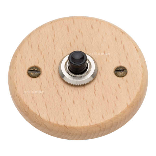 Pulsador de madera clara