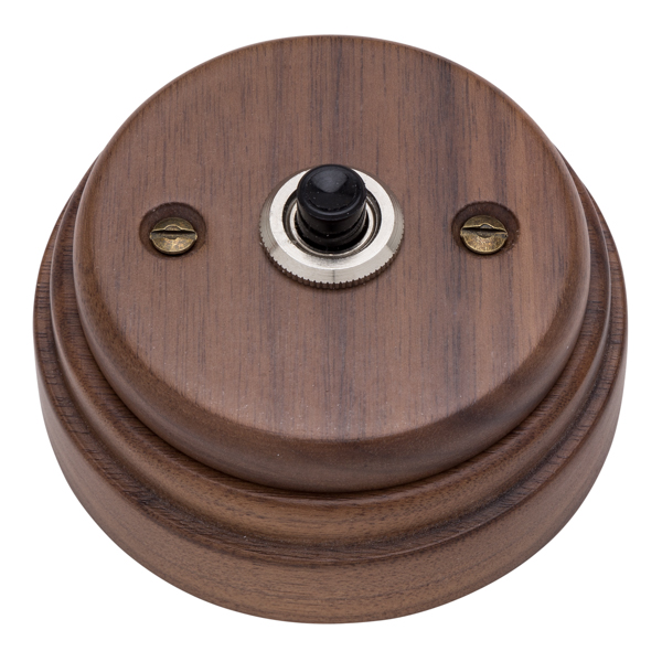 Pulsador de madera nogal