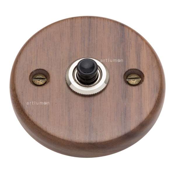 Pulsador de madera nogal