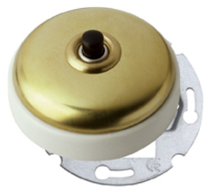 Pulsador porcelana y latón empotrar