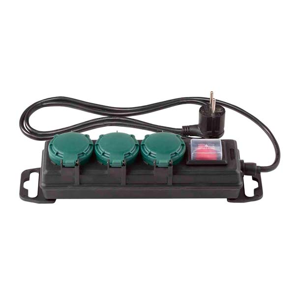 Regleta estanca con 3 tomas