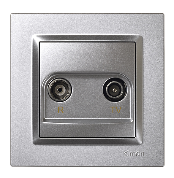 Toma televisión Aluminio Simon