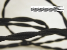 Cable trenzado textil 3x1 Negro