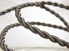 Cable trenzado textil GRIS seda