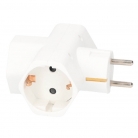 Clavija triple con toma de tierra