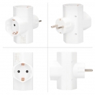 Clavija triple con toma de tierra