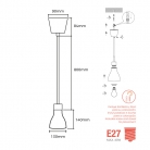 Colgante para bombillas verde