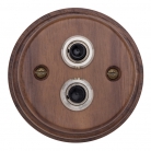Doble pulsador de madera nogal