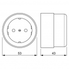 Enchufe superficie redondo T.T.