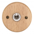 Interruptor madera clara y níquel