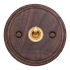 Interruptor madera nogal y latón