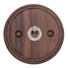 Interruptor madera nogal y níquel