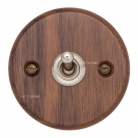 Interruptor madera nogal y níquel