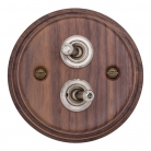 Interruptores madera nogal y níquel