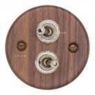 Interruptores madera nogal y níquel