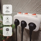 Ladrón triple con multi interruptor